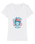 All we need is Love Monkey Tricou mânecă scurtă guler V Damă Evoker
