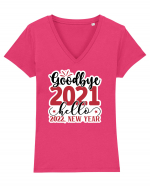 La multi ani 2022! Tricou mânecă scurtă guler V Damă Evoker