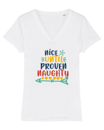 Nice ... Naughty Tricou mânecă scurtă guler V Damă Evoker