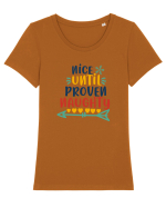Nice ... Naughty Tricou mânecă scurtă guler larg fitted Damă Expresser