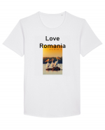 Love Romania #1 Tricou mânecă scurtă guler larg Bărbat Skater