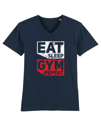 Eat sleep gym repeat French Navy