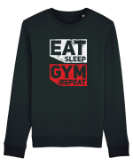 Eat sleep gym repeat Bluză mânecă lungă Unisex Rise