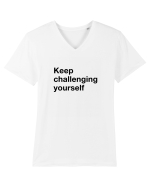 Keep challenging yourself Tricou mânecă scurtă guler V Bărbat Presenter