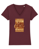 Freedom Classic Motorcycles Tricou mânecă scurtă guler V Damă Evoker