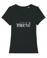 Meow cat Tricou mânecă scurtă guler larg fitted Damă Expresser