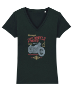 Two Wheels Forever Bobber Tricou mânecă scurtă guler V Damă Evoker