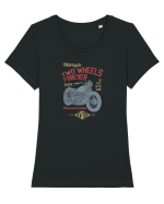 Two Wheels Forever Bobber Tricou mânecă scurtă guler larg fitted Damă Expresser