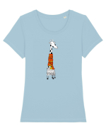 Girafa in dar Tricou mânecă scurtă guler larg fitted Damă Expresser