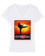 Kyokushin Karate  Tricou mânecă scurtă guler V Damă Evoker