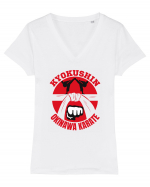 Kyokushin Karate  Tricou mânecă scurtă guler V Damă Evoker