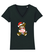 Craciun Fericit Din Partea Ursuletului De Plus Tricou mânecă scurtă guler V Damă Evoker