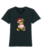 Craciun Fericit Din Partea Ursuletului De Plus Tricou mânecă scurtă guler V Bărbat Presenter