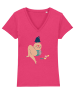 I Love My Body Tricou mânecă scurtă guler V Damă Evoker
