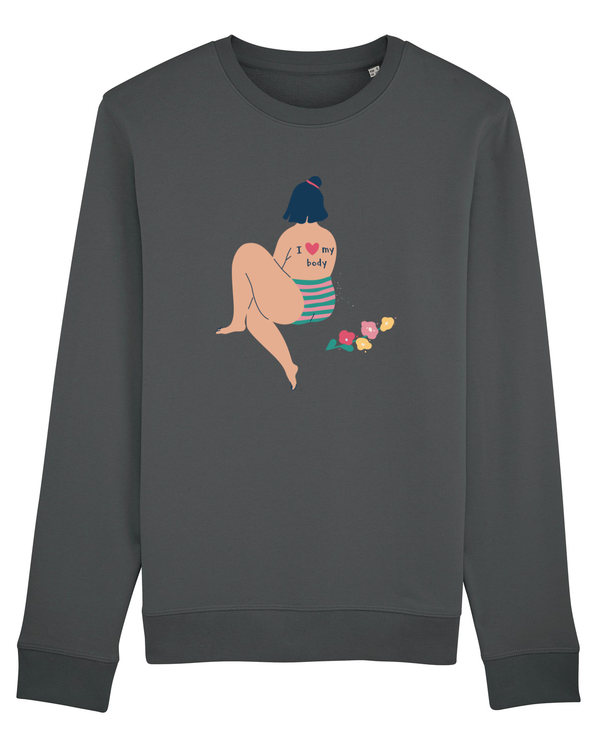 Bluză mânecă lungă Unisex Rise Anthracite