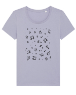 Music Tricou mânecă scurtă guler larg fitted Damă Expresser