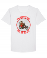 Biker Santa Tricou mânecă scurtă guler larg Bărbat Skater