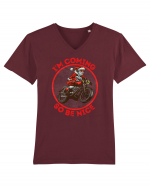 Biker Santa Tricou mânecă scurtă guler V Bărbat Presenter