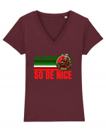 Biker Santa Tricou mânecă scurtă guler V Damă Evoker