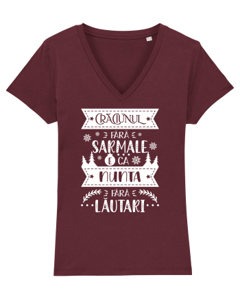 Craciunul fara sarmale v2 - alb Burgundy