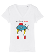Nu ridica „tonul”... de Crăciun Tricou mânecă scurtă guler V Damă Evoker