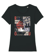 București Tricou mânecă scurtă guler larg fitted Damă Expresser