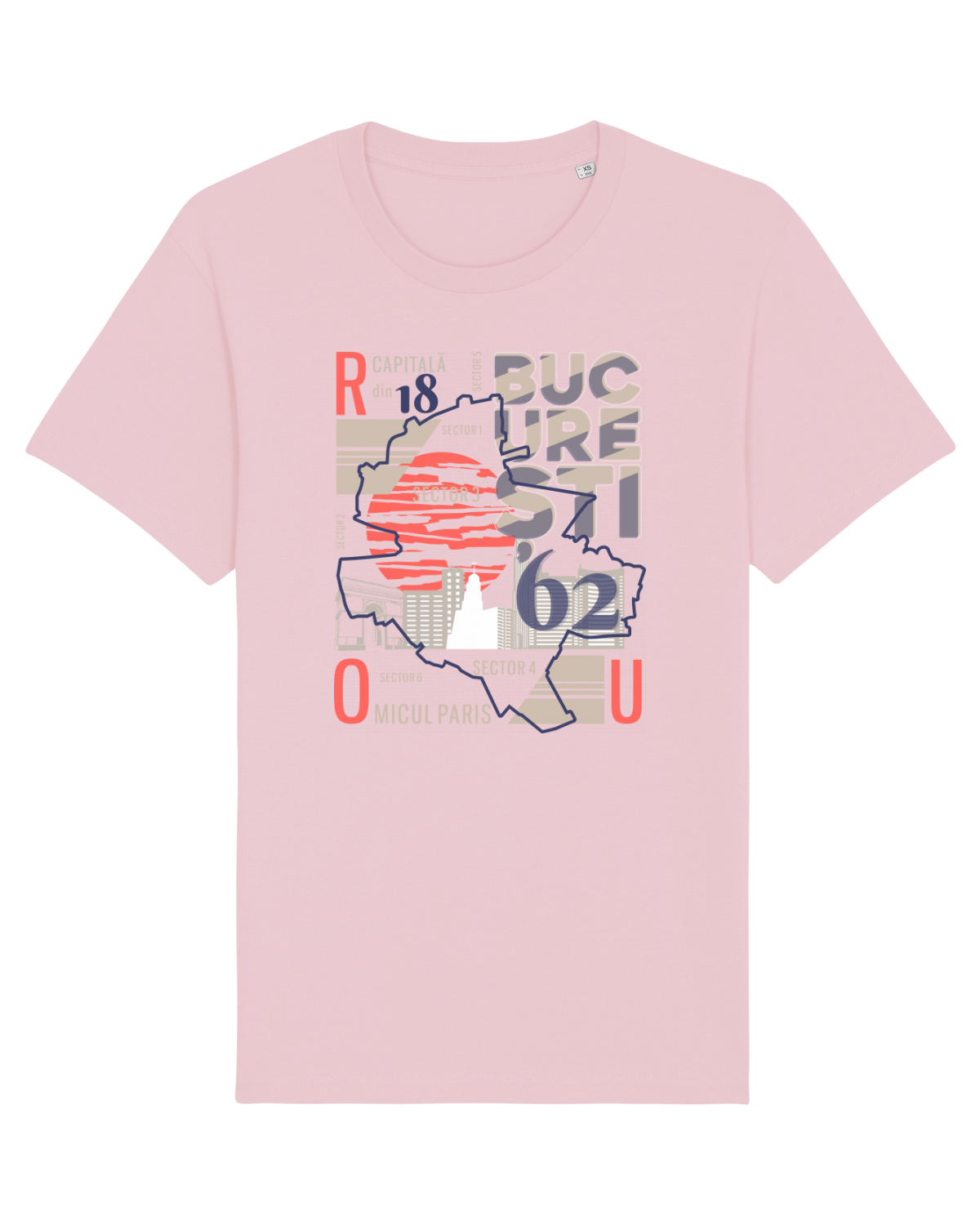 Tricou mânecă scurtă Unisex Rocker Cotton Pink