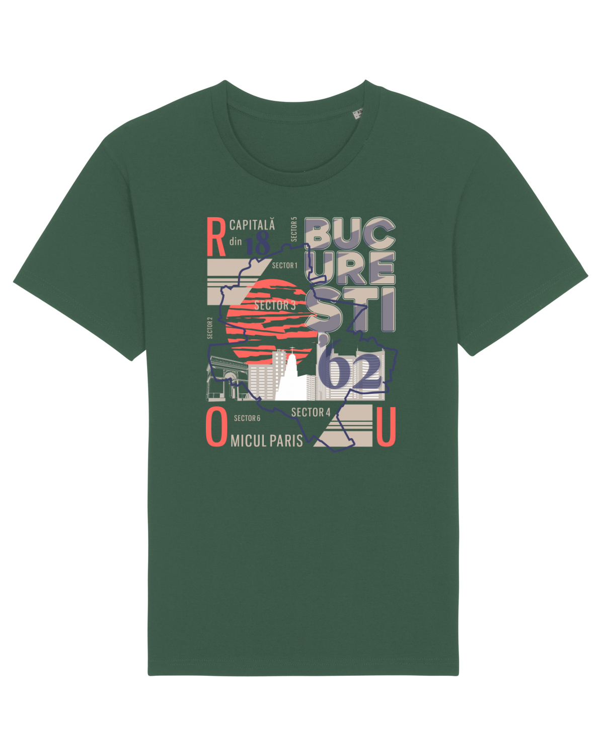Tricou mânecă scurtă Unisex Rocker Bottle Green
