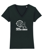 White dinner Tricou mânecă scurtă guler V Damă Evoker