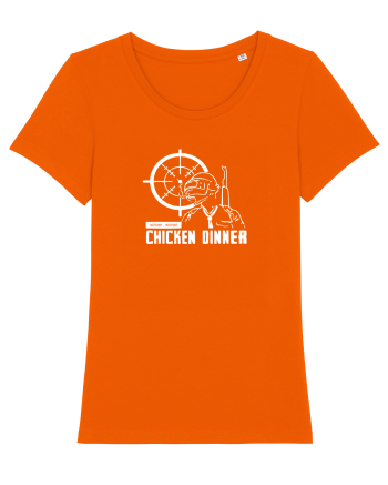 White dinner Bright Orange