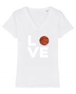 BASKETBALL Tricou mânecă scurtă guler V Damă Evoker