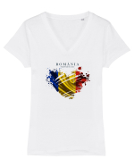 România Tricou mânecă scurtă guler V Damă Evoker