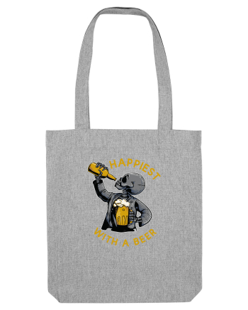Happiest With A Beer Heather Grey