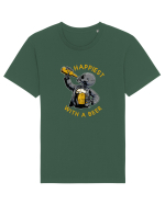 Happiest With A Beer Tricou mânecă scurtă Unisex Rocker