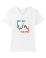 Buy High Sell Low (candele) Tricou mânecă scurtă guler V Bărbat Presenter