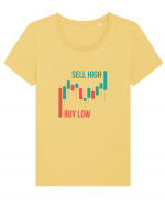 Buy Low Sell High (candele) Tricou mânecă scurtă guler larg fitted Damă Expresser