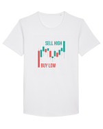 Buy Low Sell High (candele) Tricou mânecă scurtă guler larg Bărbat Skater