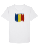 Patriot Romania  Tricou mânecă scurtă guler larg Bărbat Skater