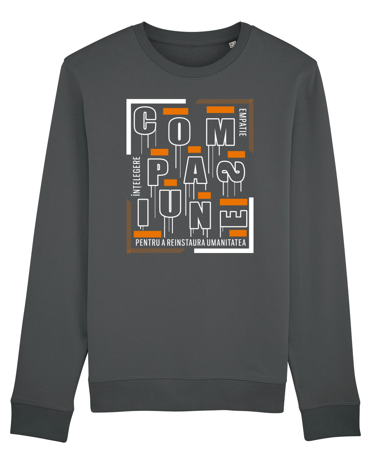 Bluză mânecă lungă Unisex Rise Anthracite