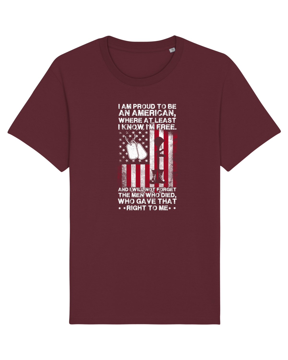 Tricou mânecă scurtă Unisex Rocker Burgundy