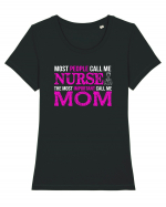 NURSE Tricou mânecă scurtă guler larg fitted Damă Expresser