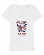 Born to Skate New York Tricou mânecă scurtă guler V Damă Evoker