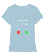 MOUNTAIN CALLING Tricou mânecă scurtă guler larg fitted Damă Expresser