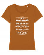 BOYFRIEND Tricou mânecă scurtă guler larg fitted Damă Expresser