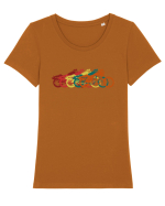 Pentru Motociclisti Tricou mânecă scurtă guler larg fitted Damă Expresser