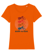 Pentru Motociclisti Tricou mânecă scurtă guler larg fitted Damă Expresser