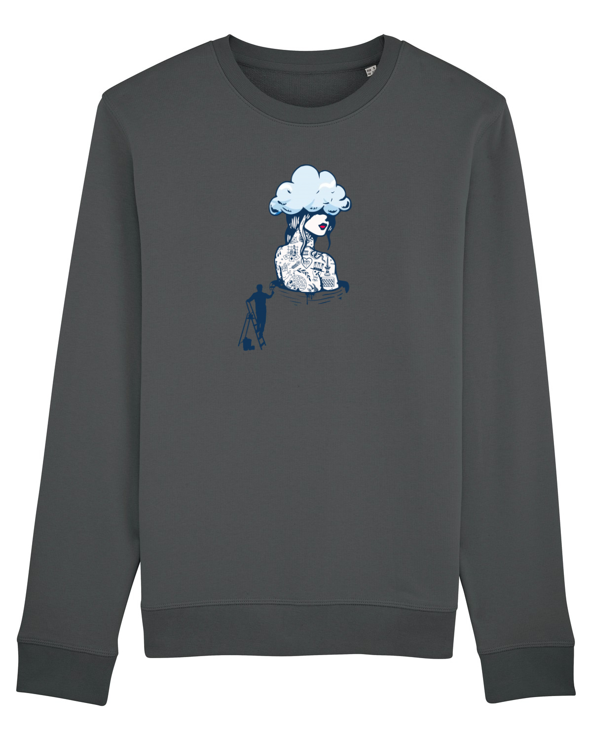Bluză mânecă lungă Unisex Rise Anthracite