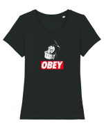 obey Tricou mânecă scurtă guler larg fitted Damă Expresser