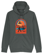 Retro Bigfoot, Alien And Loch Ness Monster Hanorac cu fermoar Unisex Connector