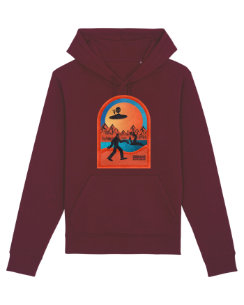 Retro Bigfoot, Alien And Loch Ness Monster Burgundy
